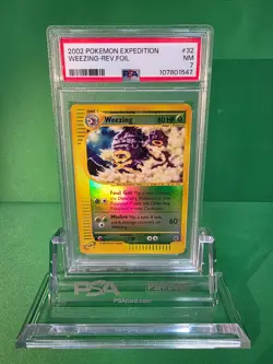 2002 POKEMON EXPEDITION WEEZING REVERSE FOIL 32/165 PSA 7 - Image 1