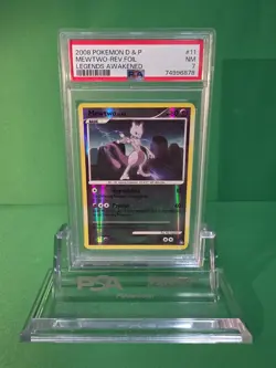 2008 POKEMON DP MEWTWO REVERSE. FOIL LEGENDS AWAKENED 11/146 PSA 7 - Image 1