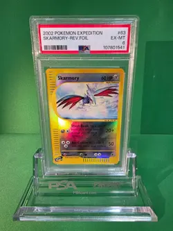 2002 POKEMON EXPEDITION SKARMORY REVERSE FOIL 63/165 PSA 6 - Image 1