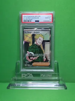 POKEMON 2025 MEGA EVOLUTION LT. SURGE'S BARGAIN ULTRA RARE 170 PSA 10 - Image 1