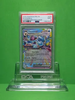 POKEMON 2025 PRISMATIC EVOLUTIONS GLACEON EX SURPRISE BOX STAMPED 026 PSA 9 - Image 1