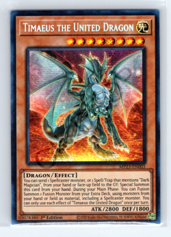 Timaeus the United Dragon Prismatic Secret Rare MP23-EN003 YuGiOh 1st ed - Image 1