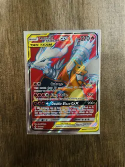 Reshiram & Charizard GX Full Art Holo Card 194/214 Sun and Moon Unbroken Bonds - Image 1