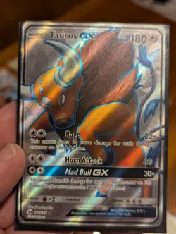 Tauros GX 144/149 Full Art Rare Holo Pokemon Card - Sun and Moon Base Set - Image 1