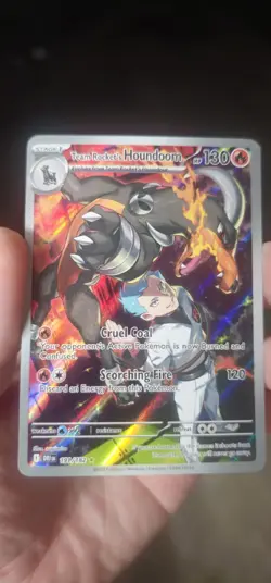Pokemon TCG Team Rockets Houndoom Illustration Rare Card 191/182 Destined Rivals - Image 1