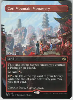 MTG Cori Mountain Monastery (Borderless) NM Tarkir: Dragonstorm Magic 393 - Image 1