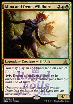 Mina and Denn Wildborn 1x FOIL OGW MTG Oath of the Gatewatch Rare MINT red green - Image 1