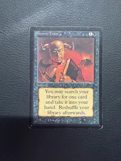 MTG Beta Demonic Tutor Water Damaged - Image 1