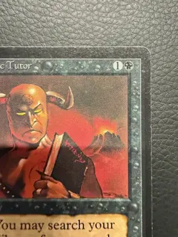 MTG Beta Demonic Tutor Water Damaged - Image 3