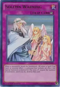 Solemn Warning - DUSA-EN085 - Ultra Rare - 1st Edition Near Mint Yugioh! Card - Image 1