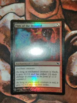 FOIL Fists of the Demigod Shadowmoor SHM MTG Magic the Gathering 1st Edition - Image 1