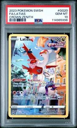 2023 Pokemon Sword & Shield Full Art Latias Crown Zenith #GG20 PSA 10 GEM MINT - Image 1