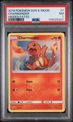 CHARMANDER #7 PSA 10 • 2019 Pokemon Sun & Moon Hidden Fates GEM MINT - Image 1