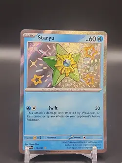 Pokemon TCG Staryu 118/091 Shiny Holo Rare Paldean Fates NM - Image 2