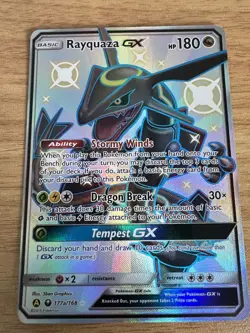Rayquaza GX 177a/168 Pokemon TCG Hidden Fates Alternate Art Shiny Promo Card - Image 1