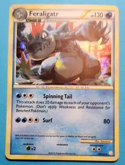 Pokemon TCG Feraligatr Heartgold & Soulsilver 20/123 Holo Promo Cracked Ice LP - Image 2