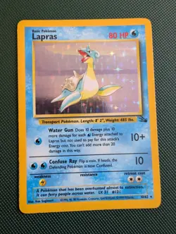 Lapras 10/62 Fossil Set Holo Rare Pokemon WOTC (MP) - Image 1