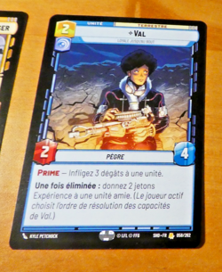 STAR WARS OMBRES DE LA GALAXIE UNLIMITED CARD GAME CARTE VAL 058/262 SHD.FR MINT - Image 1