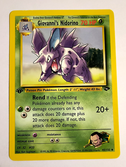 Pokemon 1st Edition Gym Challenge – Giovanni's Nidorino 45/132 – Non Holo – NM - Image 1