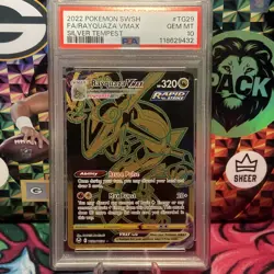 2022 Pokemon Silver Tempest Full Art Rayquaza VMAX Gold TG29 - PSA 10 GEM MINT - Image 1