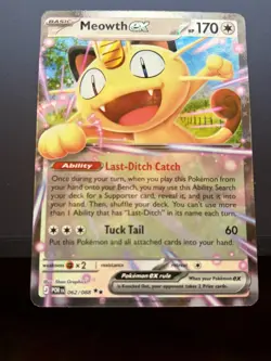 Meowth ex 062/088 Me03: Perfect Order Holo Pokemon - Image 1