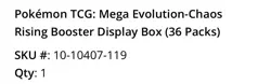 ✅ Pokemon Mega Evolution Chaos Rising Booster Display Box (CONFIRMED PREORDER) ✅ - Image 2