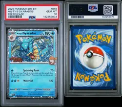 2025 POKEMON DRI EN-DESTINED RIVALS PRERELEASE #049 MISTY'S GYARADOS PSA 10 - Image 3