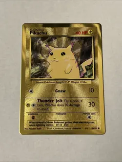 Pokemon PIKACHU Celebrations Ultra-Premium Collection Gold Metal Promo 58/102 B - Image 1