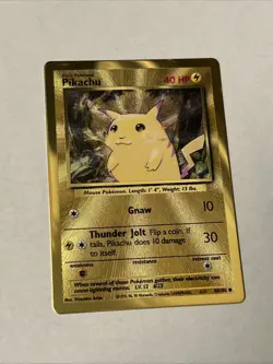 Pokemon PIKACHU Celebrations Ultra-Premium Collection Gold Metal Promo 58/102 B - Image 2