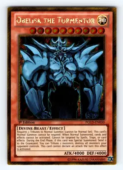 Yugioh Obelisk the Tormentor PGLD-EN030 1st Gold Secret Rare - NM 💎 - Image 1