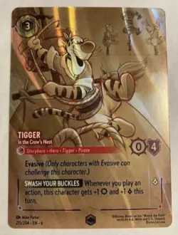 Disney Lorcana Azurite Sea - Tigger - In the Crow's Nest - #215/204 - Enchanted - Image 1