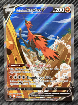 Galarian Zapdos V Alt Art Chilling Reign Pokemon Card 174/198 2021 FA - Image 1