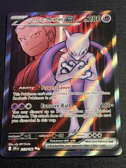 Team Rocket’s Mewtwo 213/182 Pokemon TCG Destined Rivals Ultra Rare Card NM - Image 1