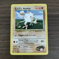 Brock's Mankey 68/132 - LP Gym Heroes - 2000 WOTC Common Pokemon TCG Card - Image 1