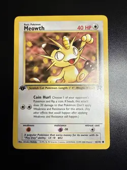 Meowth 62/82 Common 1st Edition Team Rocket Pokemon Card - Image 1