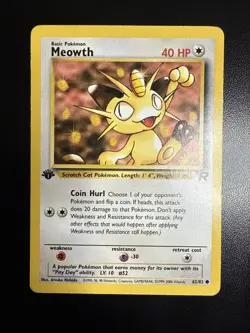 Meowth 62/82 Common 1st Edition Team Rocket Pokemon Card - Image 1