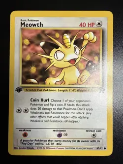 Meowth 62/82 Common 1st Edition Team Rocket Pokemon Card - Image 1