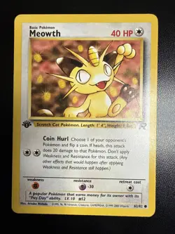 Meowth 62/82 Common 1st Edition Team Rocket Pokemon Card - Image 1