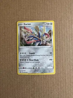 Pokemon TCG Zacian SWSH033 Black Star Promo Cosmos Holo Card - Image 1