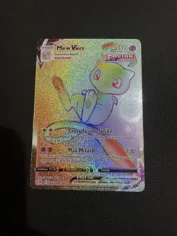 Pokemon Mew VMAX Full Art Card Secret Rare Rainbow Fusion Strike 268/264 - Image 1