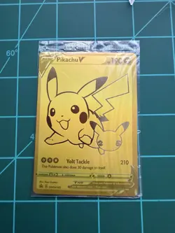 Pokemon Pikachu V SWSH145 Sword & Shield Promo Foil Gold Card 2021 - Image 1