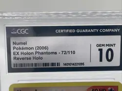 Stamped Numel 72/110 Holon Phantoms Reverse Holo CGC 10 Very Low Pop - Image 3