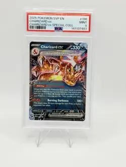 2025 Pokemon Charizard EX PSA 9 #196 Special Collection Black Star Promo - Image 1