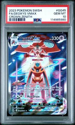 2023 Pokemon Sword Shield Deoxys VMAX #GG45 Full Art Crown Zenith PSA 10 GEM MT - Image 1