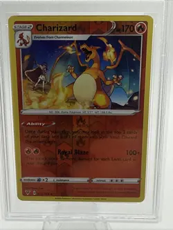 2020 POKEMON SWORD & SHIELD VIVID VOLTAGE #025 CHARIZARD-REVERSE FOIL PSA 9 - Image 2