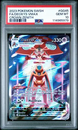 2023 Pokemon Sword Shield Deoxys VMAX #GG45 Full Art Crown Zenith PSA 10 GEM MT - Image 1