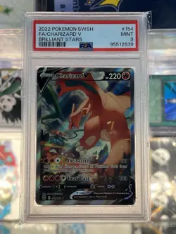 2022 Pokemon Pokemon Brilliant Stars Charizard V #154/172 Alt Art PSA 9 - Image 1
