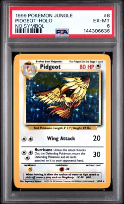 1999 POKEMON JUNGLE NO SYMBOL #8 PIDGEOT-HOLO PSA 6 - Image 1