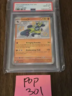 Pokemon Lucario Paldean Fates #174/091 Shiny Rare – PSA 10 Gem Mint - Image 1