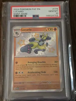 Pokemon Lucario Paldean Fates #174/091 Shiny Rare – PSA 10 Gem Mint - Image 2